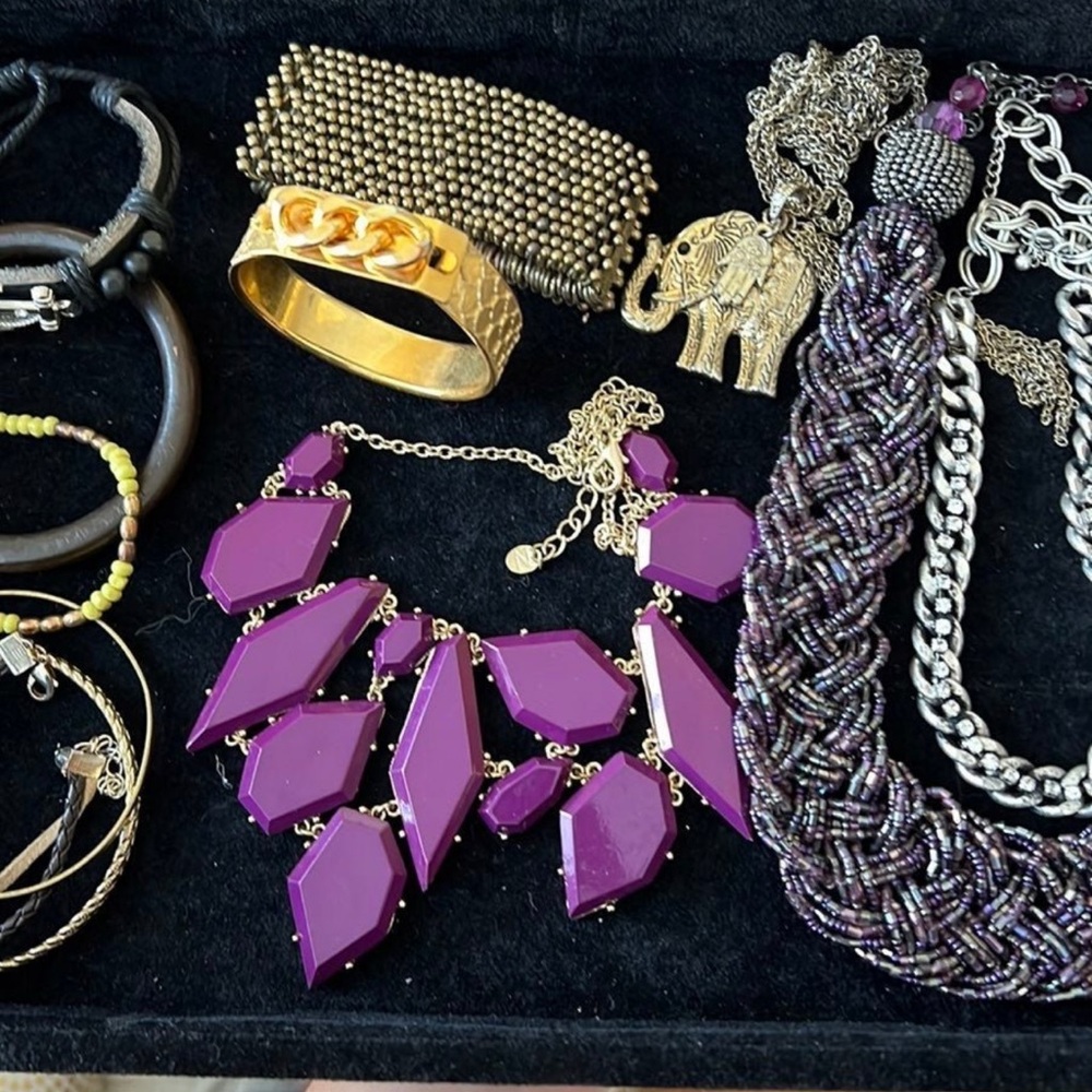 Jewelry lot bundle beaded handmade napier vintage rhinestones elephant Necklace - Picture 2 of 12